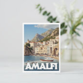 Amalfi Küste Vintag Italien Reisen Postkarte (Stehend Vorderseite)