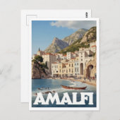 Amalfi Küste Vintag Italien Reisen Postkarte (Vorne/Hinten)