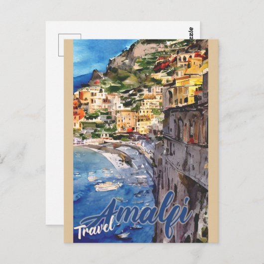 Amalfi Küste Vintag Italien Reisen Postkarte (Vorne/Hinten)