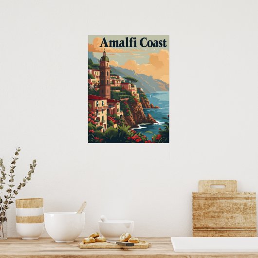 Amalfi Küste Vintag Poster (Küche)