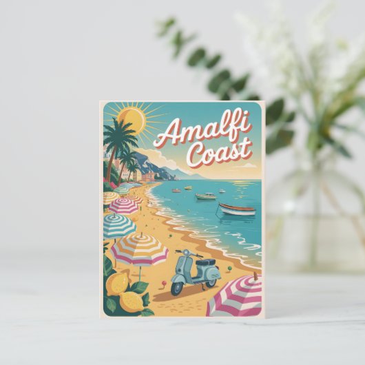 Amalfi Küste Vintag Postkarte (Stehend Vorderseite)