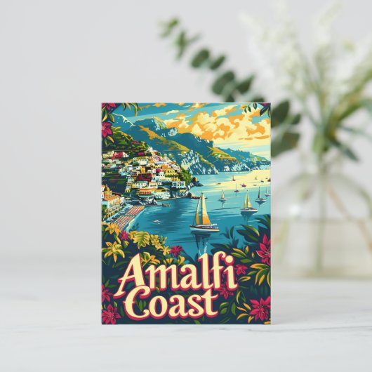 Amalfi Küste Vintag Postkarte (Stehend Vorderseite)