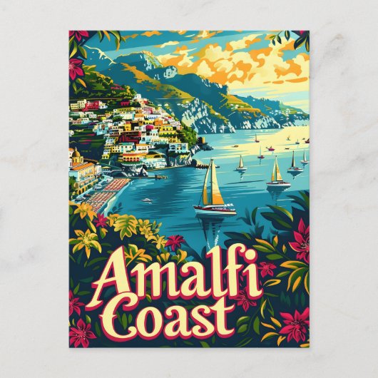 Amalfi Küste Vintag Postkarte (Vorderseite)