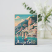 Amalfi Küste Vintag Postkarte (Stehend Vorderseite)