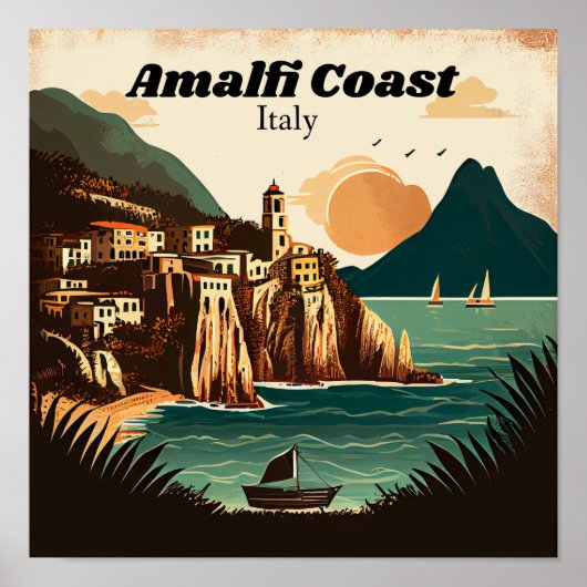 Amalfi-Küste Vintage Poster (Vorne)