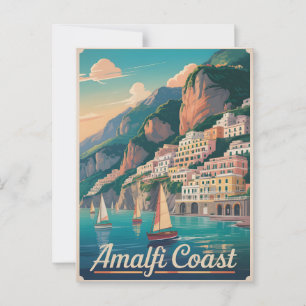 Amalfi-Küste Vintage Postkarte