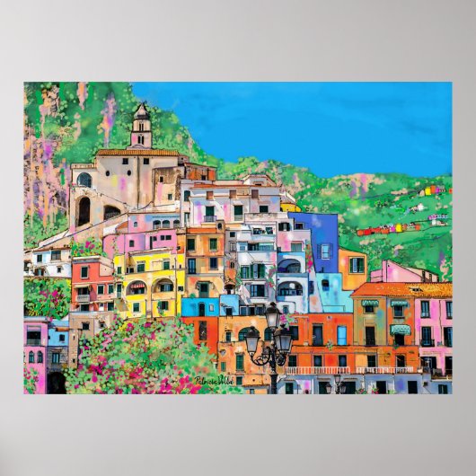 Amalfi Küste von Italien Digitale Kunst Traditione Poster (Vorne)