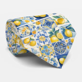 Amalfi Küste Wasserfarbe Mittelmeer Zitrone Neck T Krawatte (Gerollt)