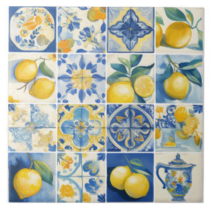 Amalfi Küste Wasserfarbe Mittelmeerlemon Fliese