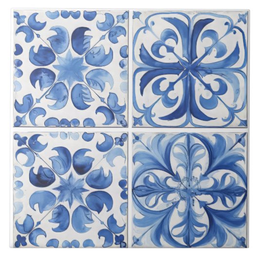 Amalfi Küste Wasserfarbe Mittelmeerlemon Fliese (Vorderseite)