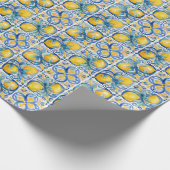 Amalfi Küste Wasserfarbe Mittelmeerlemon Geschenkpapier (Ecke)