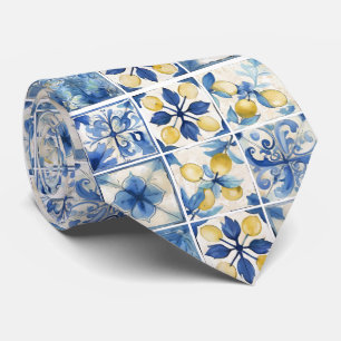 Amalfi Küste Wasserfarbe Mittelmeerlemon Krawatte