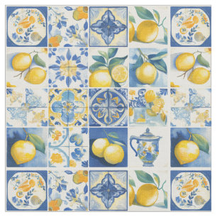 Amalfi Küste Wasserfarbe Mittelmeerlemon Stoff