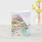 Amalfi Küste Wasserfarbenstationierung Karte (Gelbe Blume)