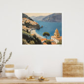 Amalfi-Küsten-Dorfansicht-Poster Poster (Küche)