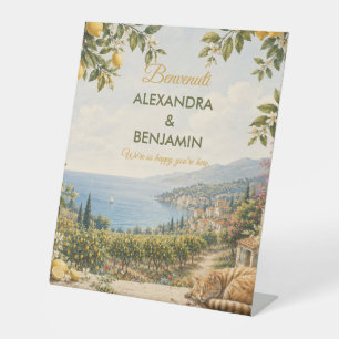 Amalfi-Küsten-Hochzeit Italienische Zitrone & Mitt Sockelschild
