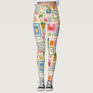 Amalfi-Küsten-Sommer-Mittelmeer-Muster Leggings