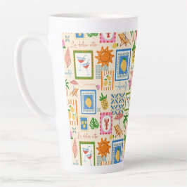 Amalfi-Küsten-Sommer-Mittelmeer-Muster  Milchtasse