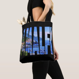 Amalfi-Küsten-Typografie-moderner FotoWatercolor Tasche