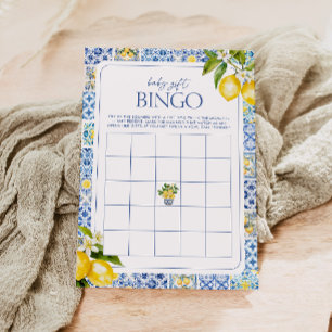 Amalfi-Küsten-Zitronen-Baby-Shower-Geschenk-Bingo- Einladung