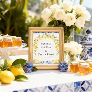 Amalfi-Küsten-Zitronen-Baby-Shower-Geschenkmitnahm Poster