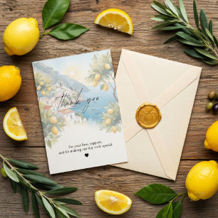 Amalfi-Küsten-Zitronen-Hochzeit Dankeskarte