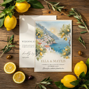 Amalfi-Küsten-Zitronen-Hochzeitseinladung   Italie Einladung
