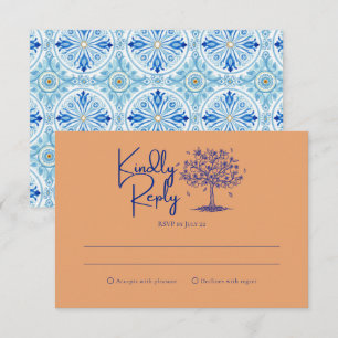 Amalfi-Küsten-Zitrus-Orangen-Hochzeit RSVP Karte