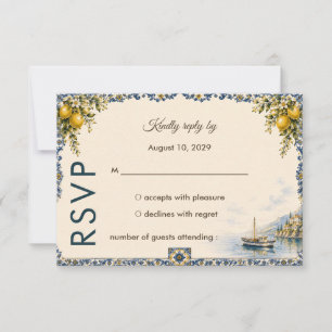 Amalfi-Küstenhochzeit Zitrone & Mittelmeer RSVP Karte