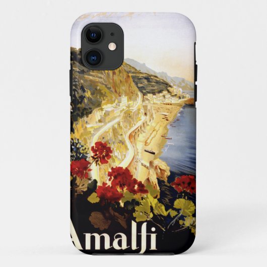 Amalfi-Küstenlinien-italienisches Reise-Plakat Case-Mate iPhone Hülle (Rückseite)
