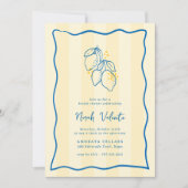 Amalfi Lemon All-in-One Handwritten Bridal Shower Einladung (Vorderseite)