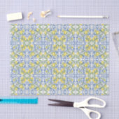 Amalfi Lemon Blue Mediterranean Tile Watercolor Seidenpapier (Handwerk)