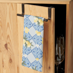 Amalfi Lemon Drehung Tile Vibes 1 Geschirrtuch