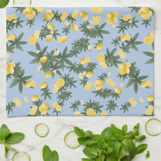 Amalfi Lemon Drehung Vibes 1 Geschirrtuch (Gefaltet)