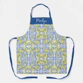 Amalfi Lemon Italian Blue TileAll-Over Print Apron Schürze (Vorderseite)