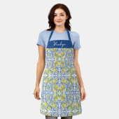 Amalfi Lemon Italian Blue TileAll-Over Print Apron Schürze (Getragen)