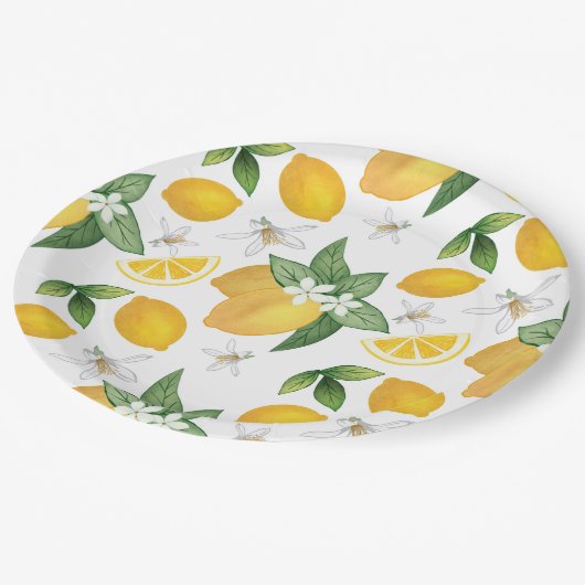 Amalfi Lemon Papierplatte Pappteller (Schrägansicht)