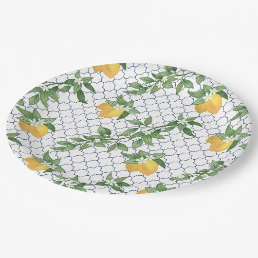 Amalfi Lemon Papierplatte Pappteller (Schrägansicht)