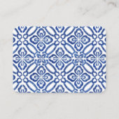 Amalfi Lemons Blaues Muster Windelwindung Begleitkarte (Rückseite)