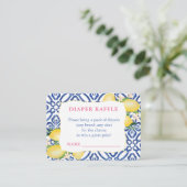 Amalfi Lemons Blaues Muster Windelwindung Begleitkarte (Stehend Vorderseite)