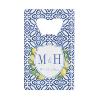 Amalfi Lemons Blue Tiles Wedding Monogram Fevor