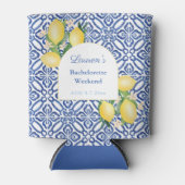 Amalfi Lemons Blue White Tiles Junggeselinnen-Absc Dosenkühler (Vorderseite)