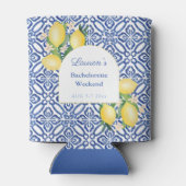 Amalfi Lemons Blue White Tiles Junggeselinnen-Absc Dosenkühler (Rückseite)