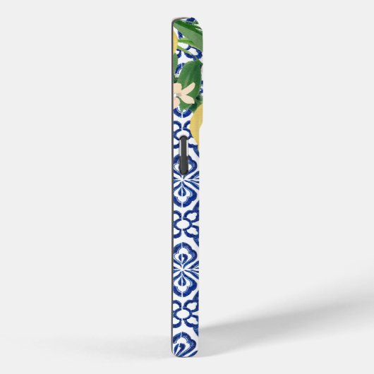 Amalfi Lemons Monogram Blue White Case-Mate iPhone Hülle (Rückseite / Rechts)