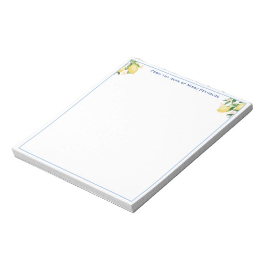 Amalfi Lemons Powder Blue Personalized Notepad Notizblock (Rotiert)