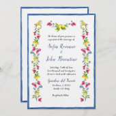 Amalfi Mediterrane Gartenhochzeit Einladung (Vorne/Hinten)