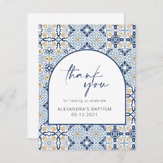 Amalfi Positano Mediterran Blauer Til Dankeskarte (Vorne/Hinten)