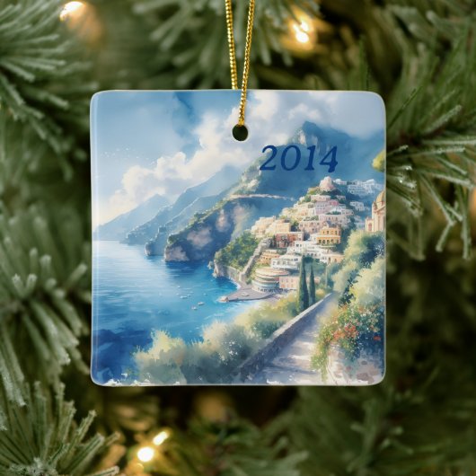 Amalfi Positano Romantisches Geschenk zum Jubiläum Keramikornament (Baum)