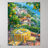 Amalfi Print Amalfi Coast Illustration Amalfi Post Poster (Vorne)