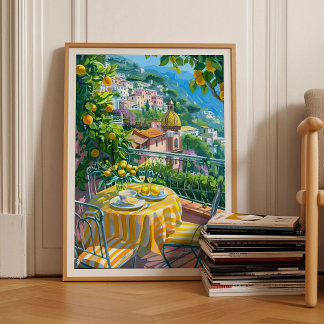 Amalfi Print Amalfi Coast Illustration Amalfi Post Poster